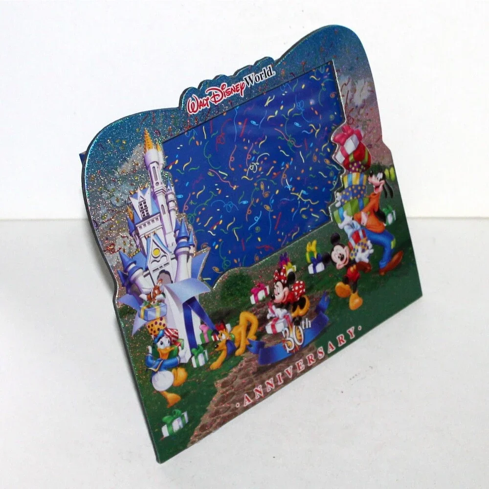Walt Disney World Photo Frame 30th Anniversary 2001 Mickey Minnie Pluto Goofy